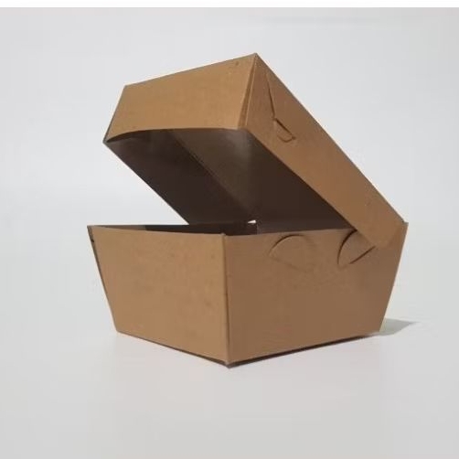

Kotak Makan sekali pakai Paper lunch box coklat kraft bungkus makanan laminasi anti tumpah ekonomi