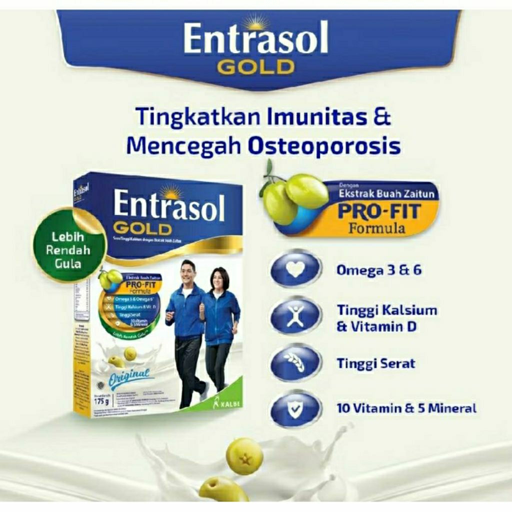

Entrasol 175g / Susu Vitamin Dan Kalsium / Susu Lansia
