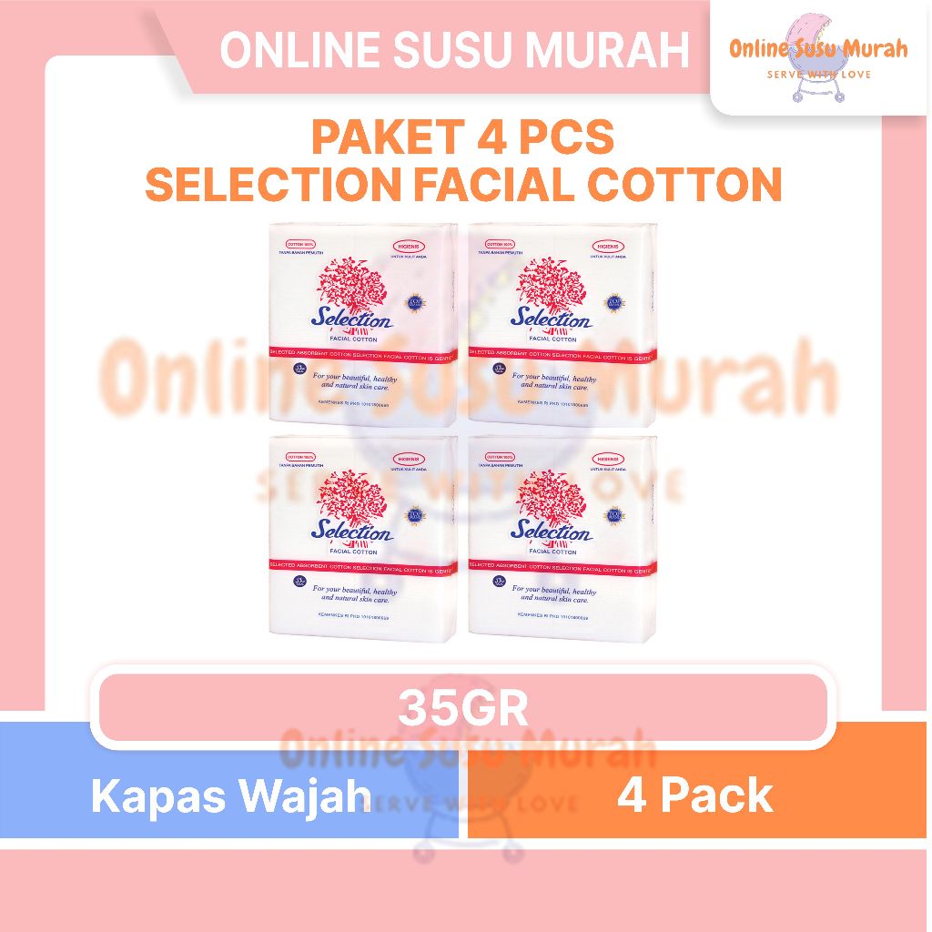 SELECTION FACIAL TOOL 35 GR PAKET 4 PCS KAPAS PEMBERSIH WAJAH 35GR PRLA