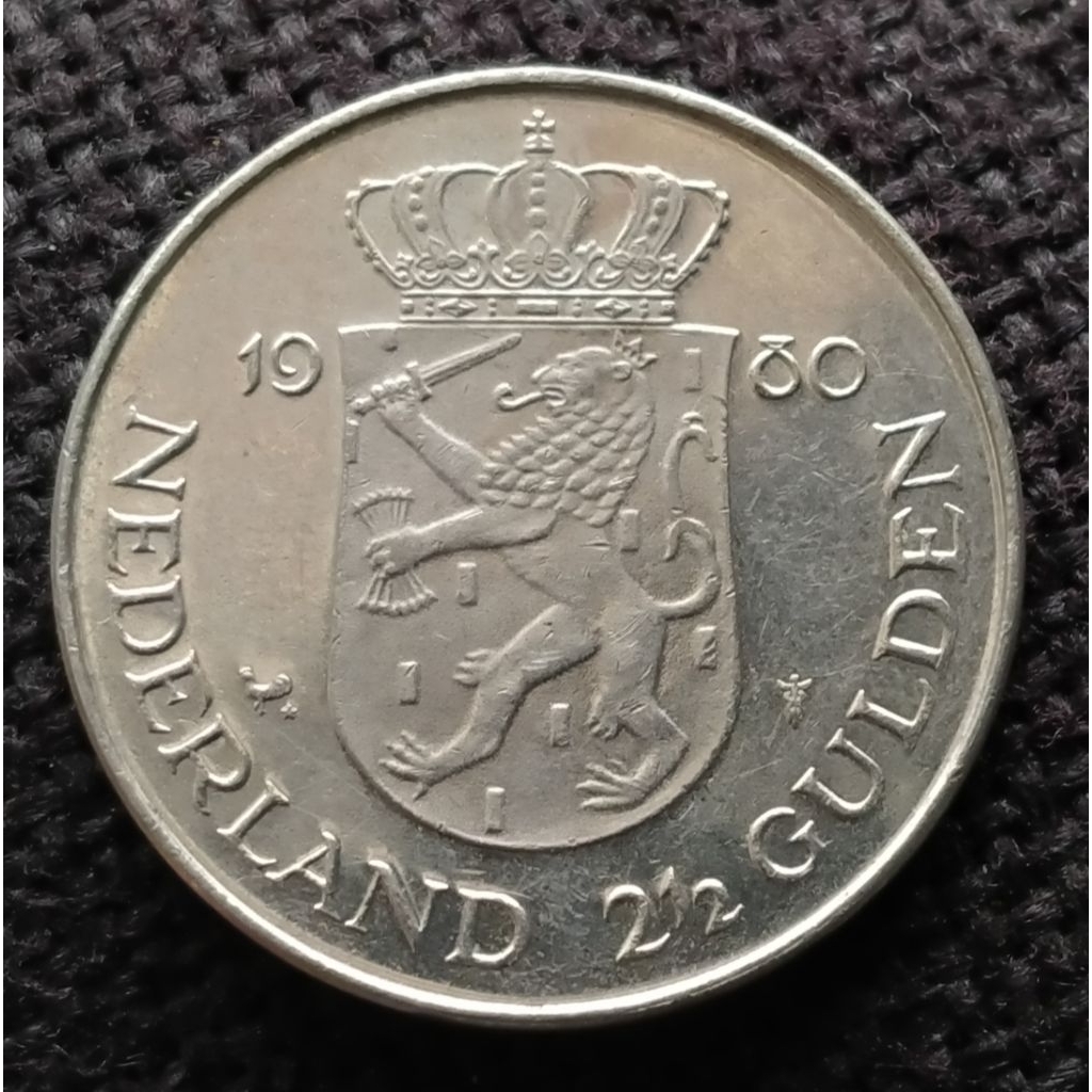 Koleksi Koin Asing Belanda / Nederland 2,5 Gulden tahun 1980 Comemmorative Beatrix