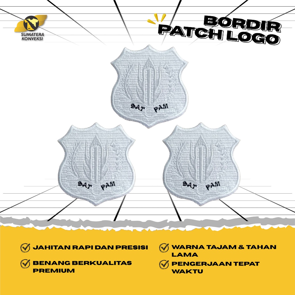 Patch bordir satpam,emblem logo satpam,bordir logo satpam
