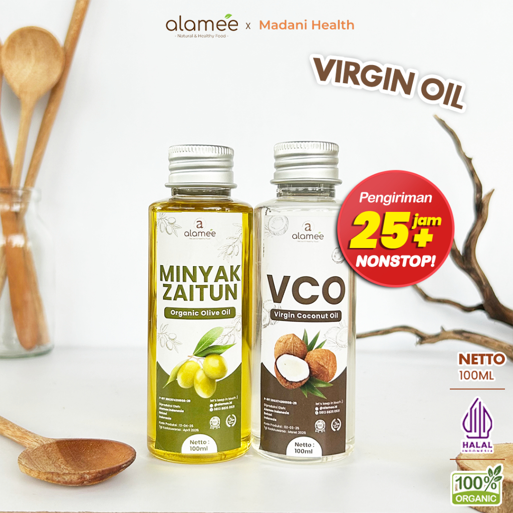

ALAMEE Virgin Coconut Oil Minyak Zaitun Kelapa Murni Extra VCO Dapat Di minum Di masak Organik 100ml