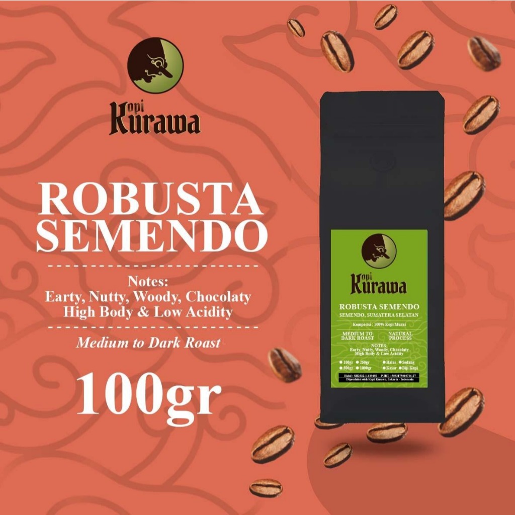 

Kopi Robusta Semendo 100gr Sumatera Selatan Coffee Bean Espresso Bubuk Biji 100 gr Blend Coffee Shop Cafe Kopi Susu