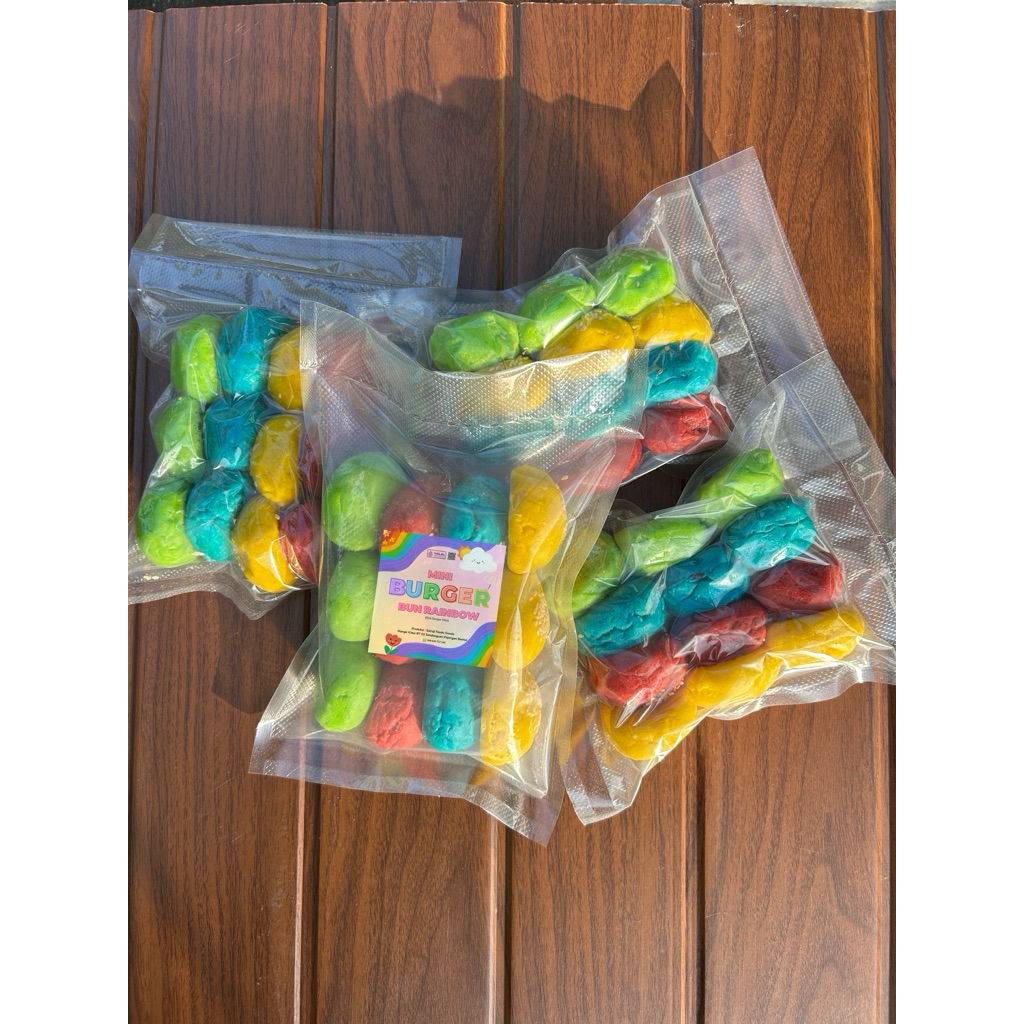 

Burger Bun Mini Rainbow Frozen Roti Burger Mini Warna Warni Viral Ide Bekal Anak Sekolah