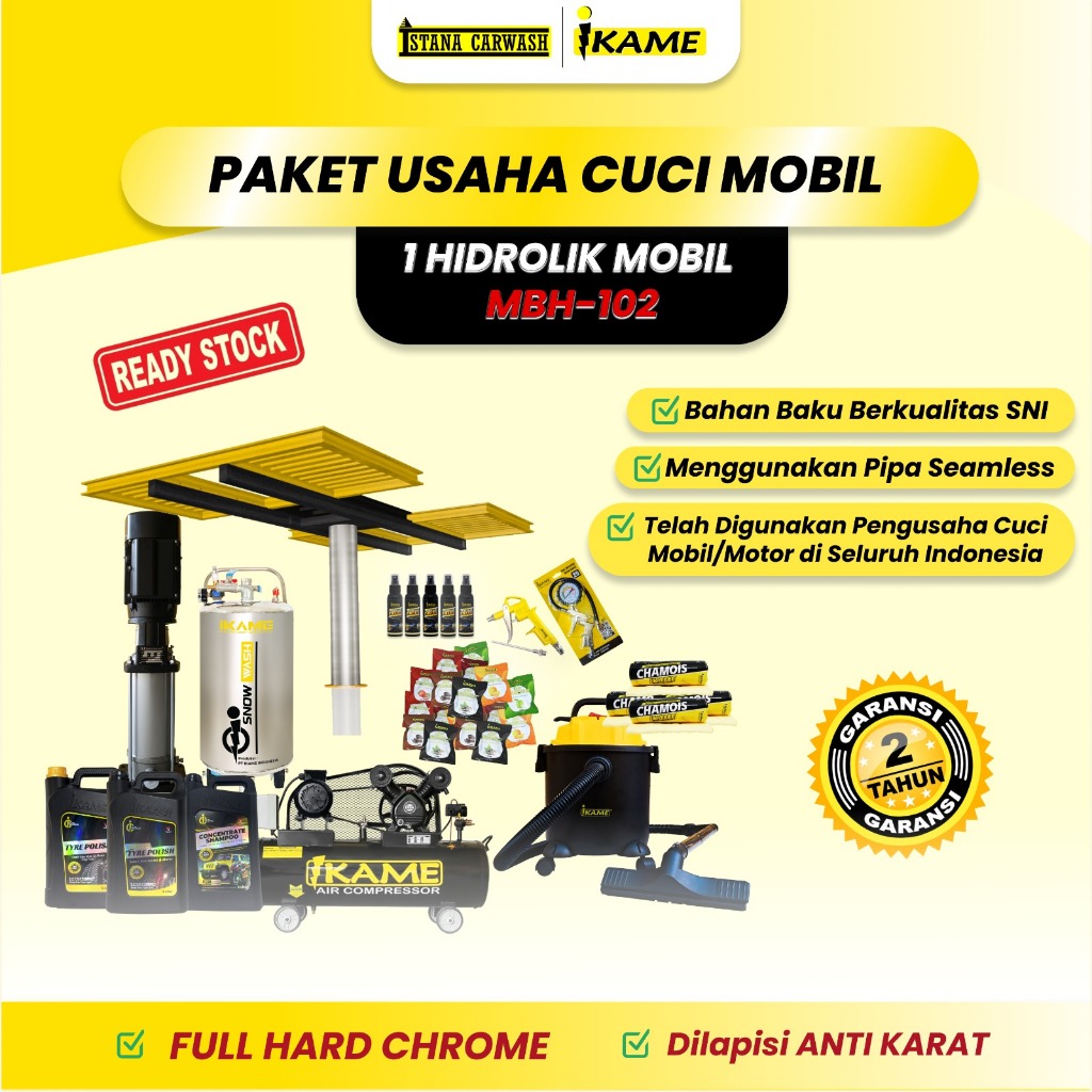 Paket Peralatan Alat Usaha Cuci Mobil 1 Hidrolik Tipe H - MBH 102 IKAME / Hidrolik Cuci Mobil