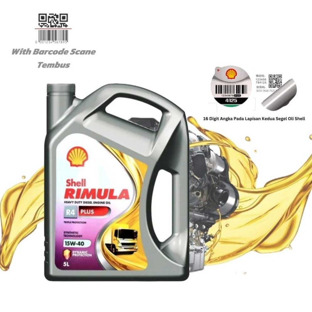 OLI SHELL Rimula R4 Plus R4 X 15W-40 Galon