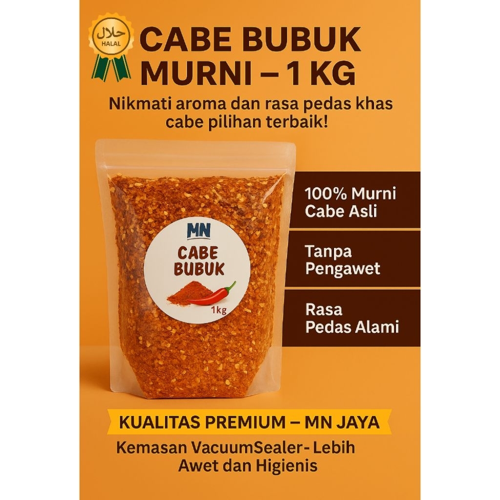 

[100% MURNI] CABE KERING KASAR 1KG | Tanpa MSG, Tanpa Ribet, Siap Saji!