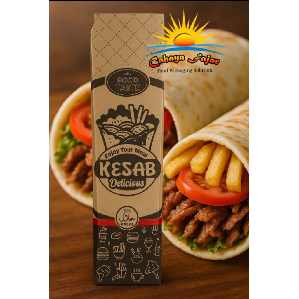 

Kertas Kebab Coklat murah 100 lembar 27x7x4 cm