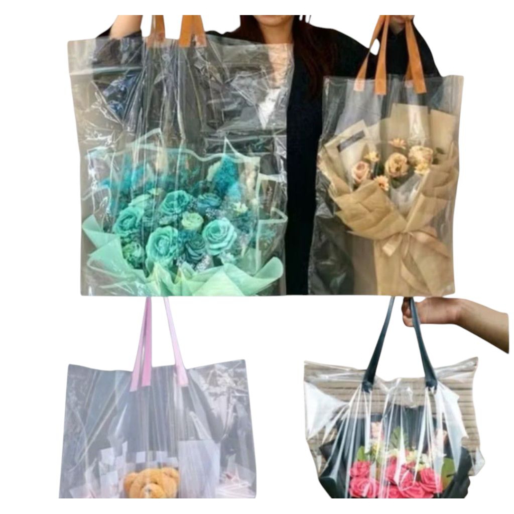 PLASTIK BUKET/TAS BUKET TRANSPARAN ESTETIK