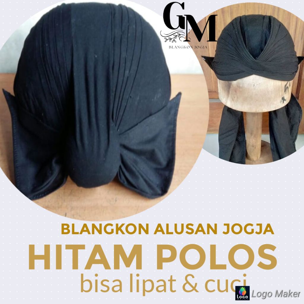 BLANGKON JAWA ALUSAN JOGJA HITAM POLOS bisa lipat & cuci