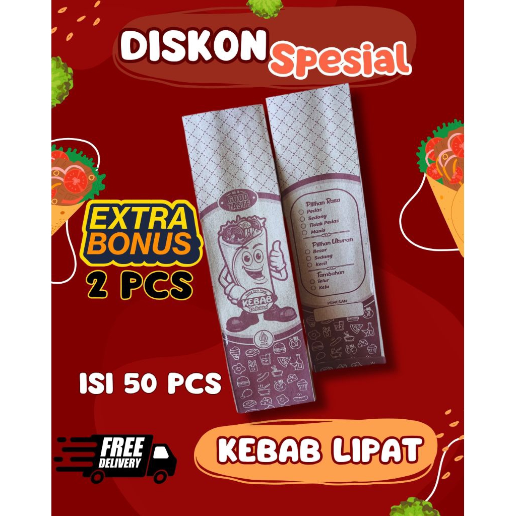 

PROMO BUNGKUS KEBAB 27 X 7 CM BAHAN KRAFT BEST SELLER