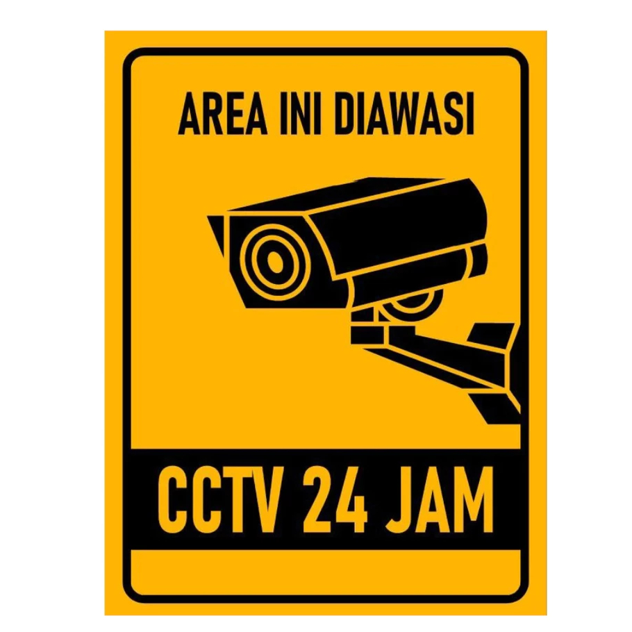 

STIKER CCTV1 10x15 cm 24 JAM AREA PANTAUAN DIPANTAU DIAWASI CAMERA WLBEE