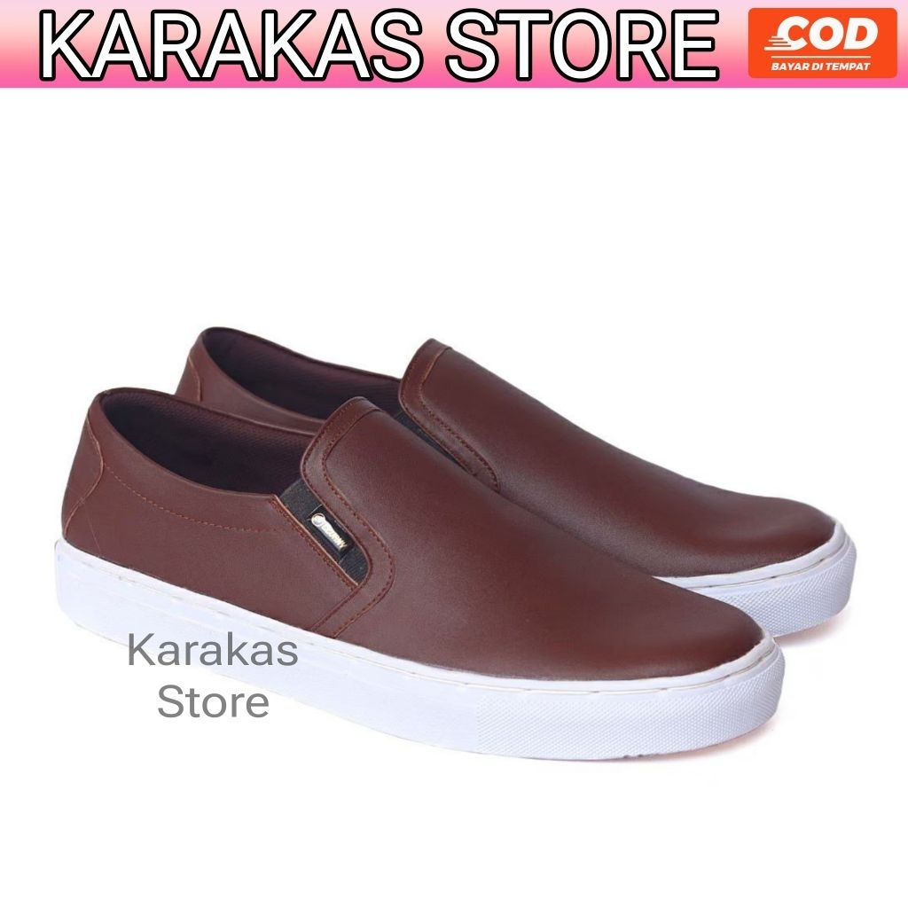 KARAKAS x Cevany Sepatu Santai Kasual Slip On Kulit Asli Mori