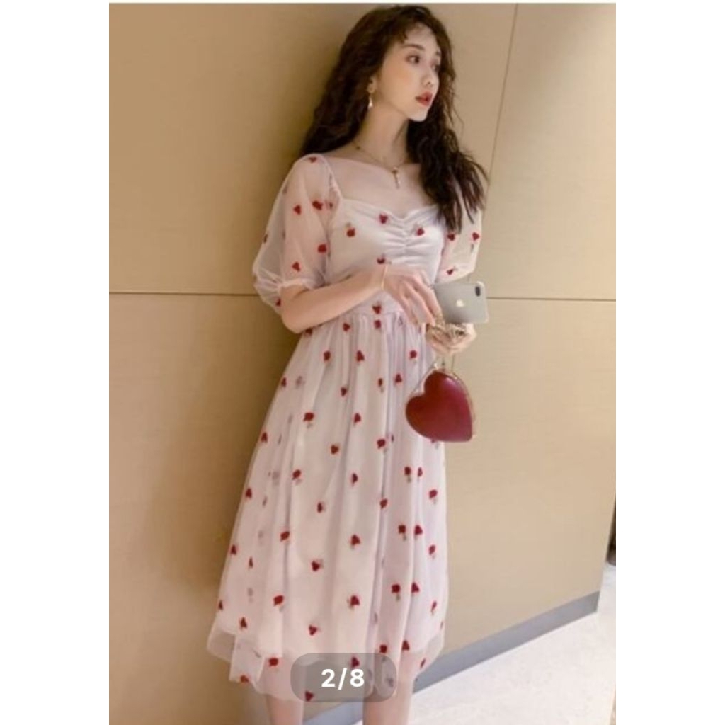 Dress tile bordir mawar (HARGA 130+PPN)