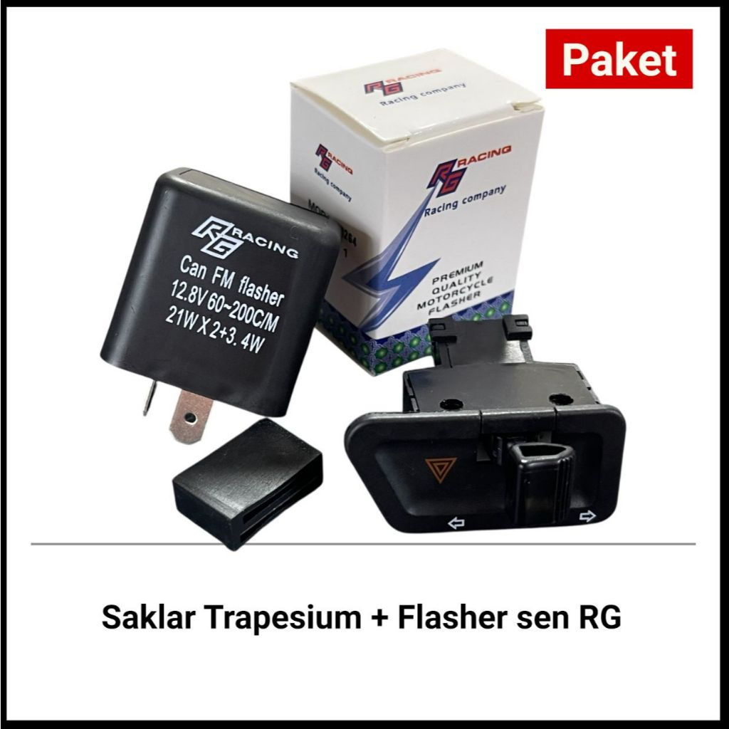 Saklar Sen Plus Hazard Model TRAPESIUM  + FLASHER - HONDA BeAT Karbu / Kharisma / Revo / Vario 110 c