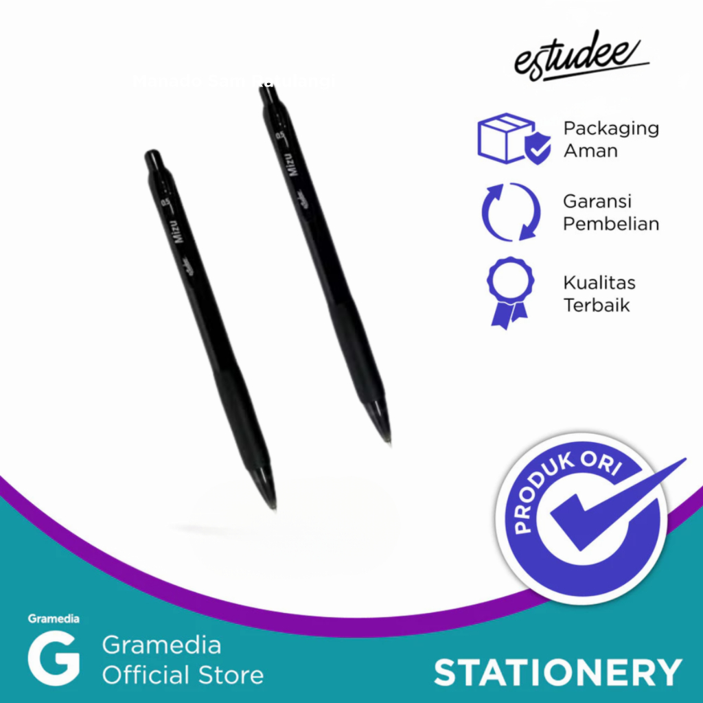 

Gramedia Manado-Pulpen Retractable Pen Estudee Penlv 0.5Mm Black Set 6Pcs