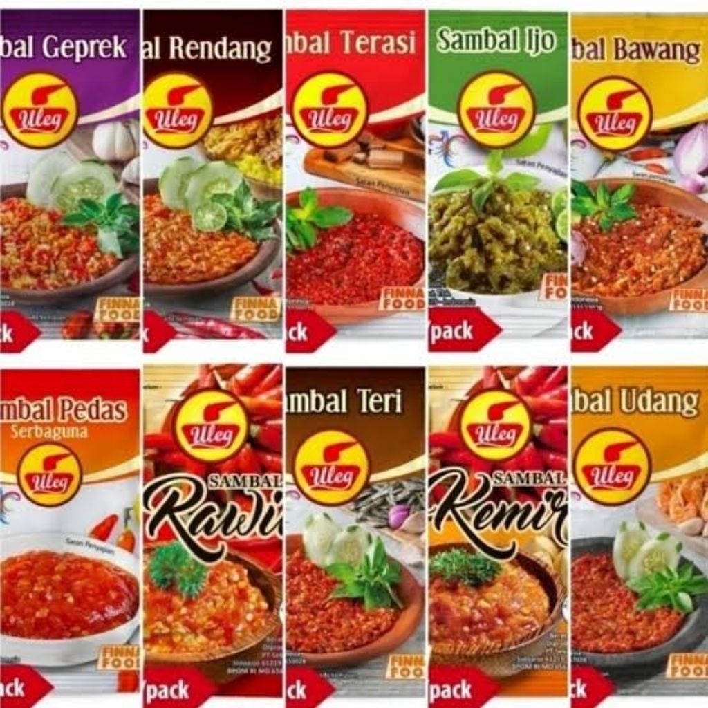 

SAMBEL NUSANTARA ULEG FINNA FOOD VARIASI LENGKAP NETTO 10 PCS muraah
