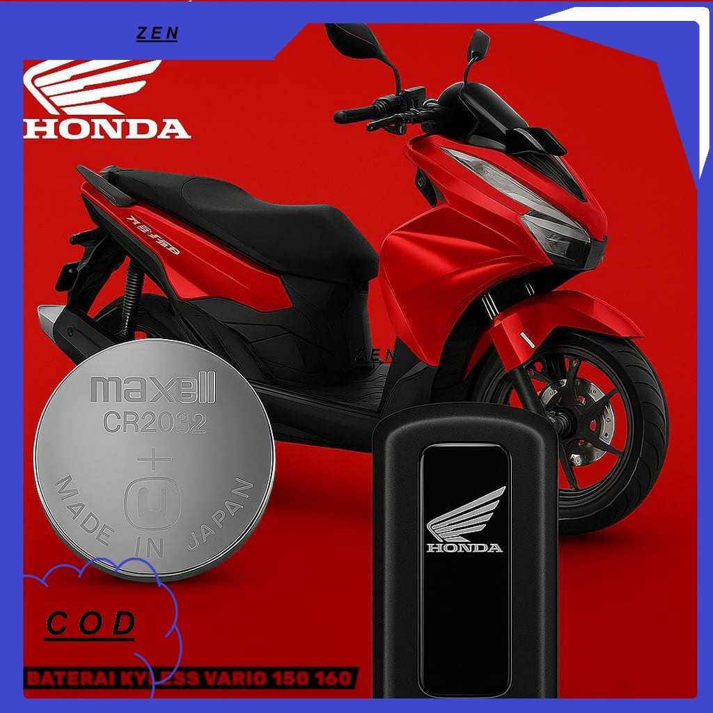 Baterai Batu Kyless Remote HONDA VARIO 150 160 Baterai Kunci Remote Batre