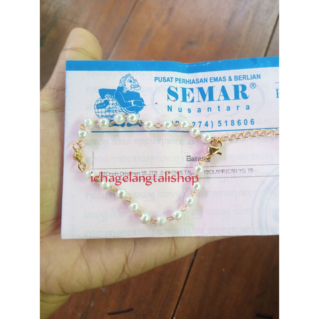 gelang mutiara variasi Mrican 0, 1 grm Semar Nusantara