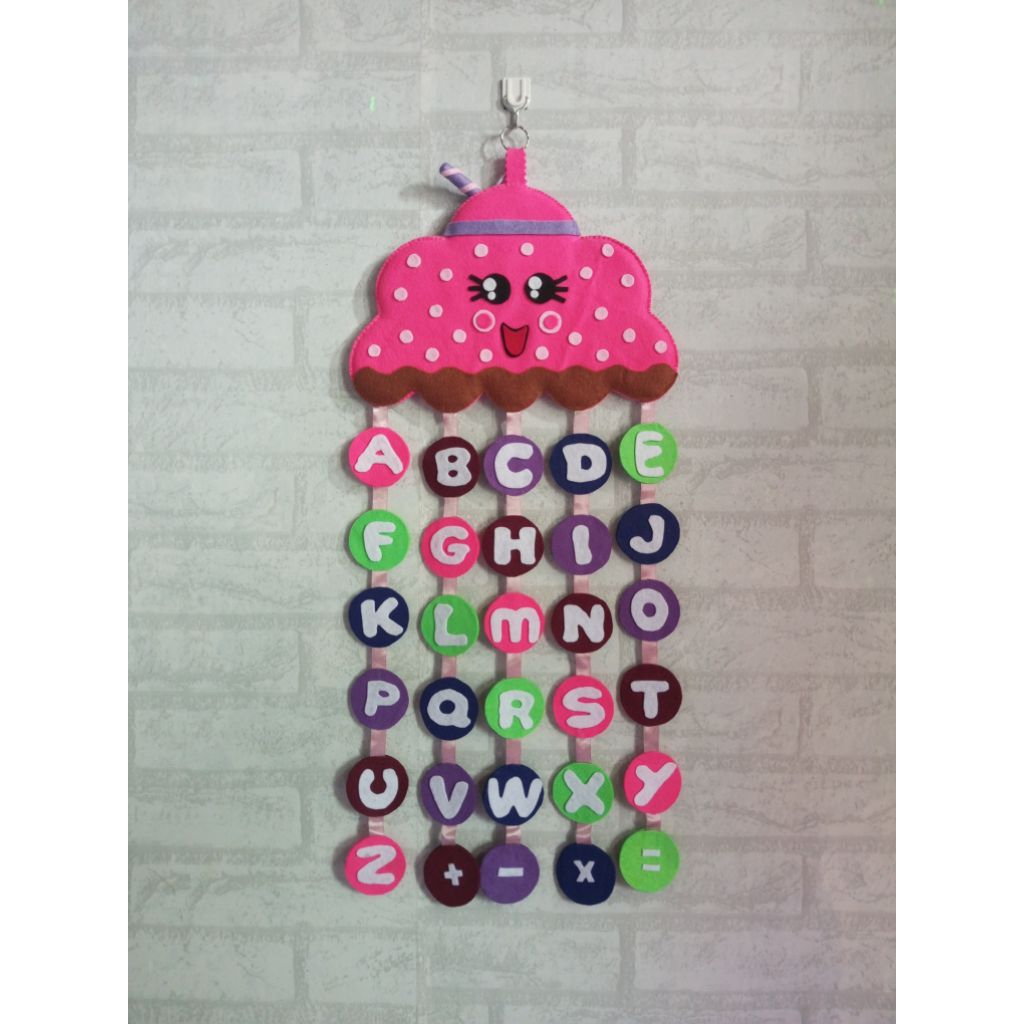 Hiasan Dinding Huruf Abjad Booba Pink