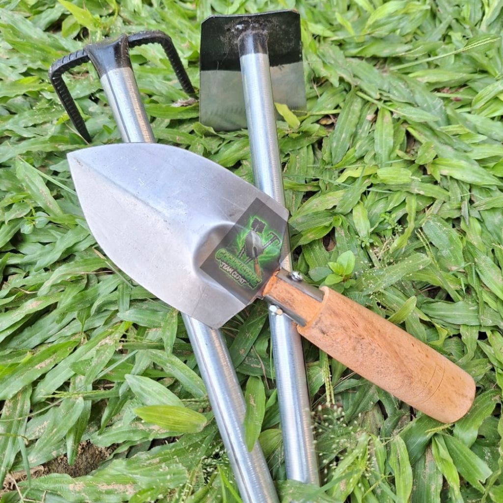 Peralatan berkebun 3pcs cangkul rumput kecil, garuk sampah koret rumput