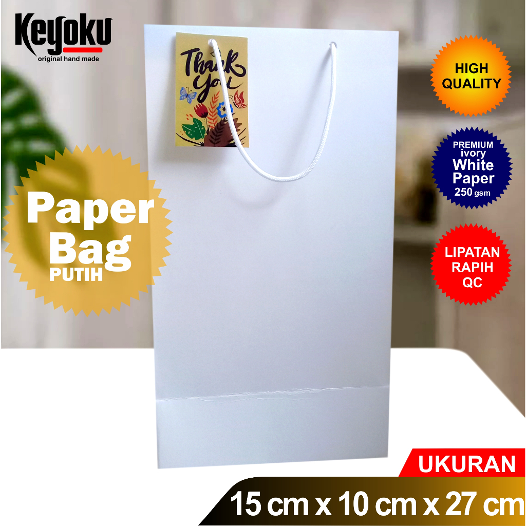 

PAPER BAG PUTIH POLOS AESTHETIC GLOSSY/TAS BELANJA/TAS KADO