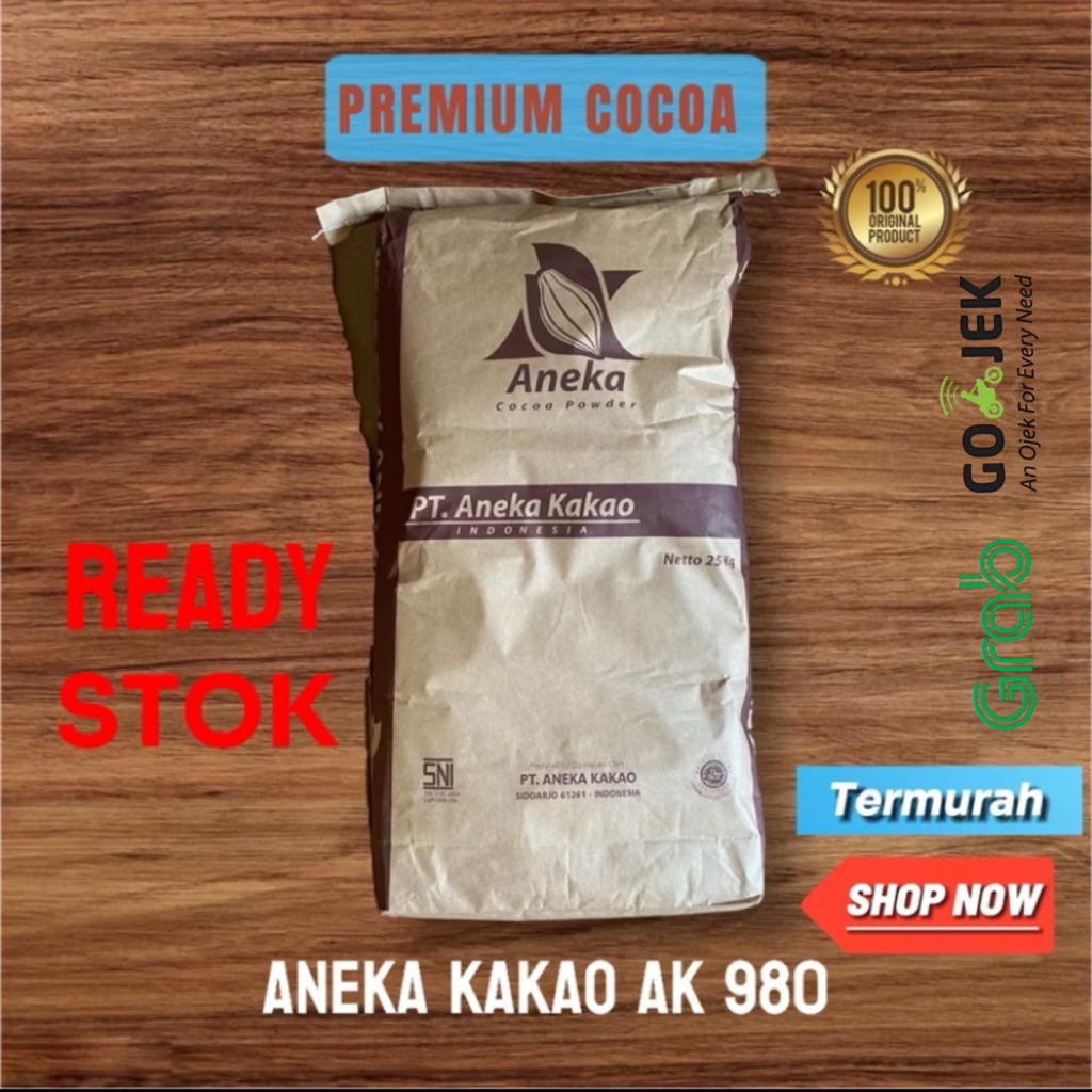 

ANEKA KAKAO AK 980 Dark Kemasan Sak 25 Kg Pure 100% (untuk brownies/drinks/puding/ice cream)