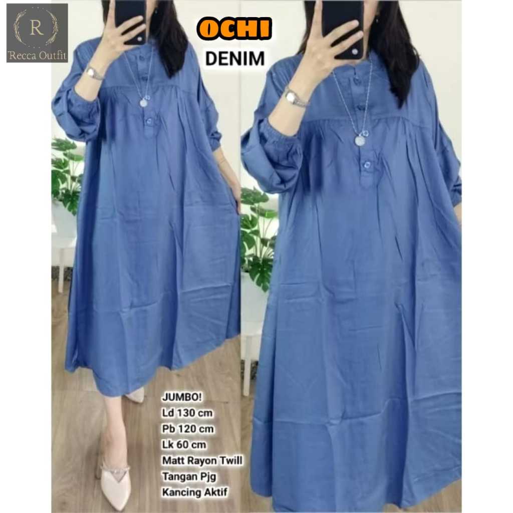 MINI DRESS JUMBO LD 130 LENGAN KERUT KATUN RAYON MOTIF TERBARU PAKAIAN WANITA BAJU DRESS LENGAN PANJ