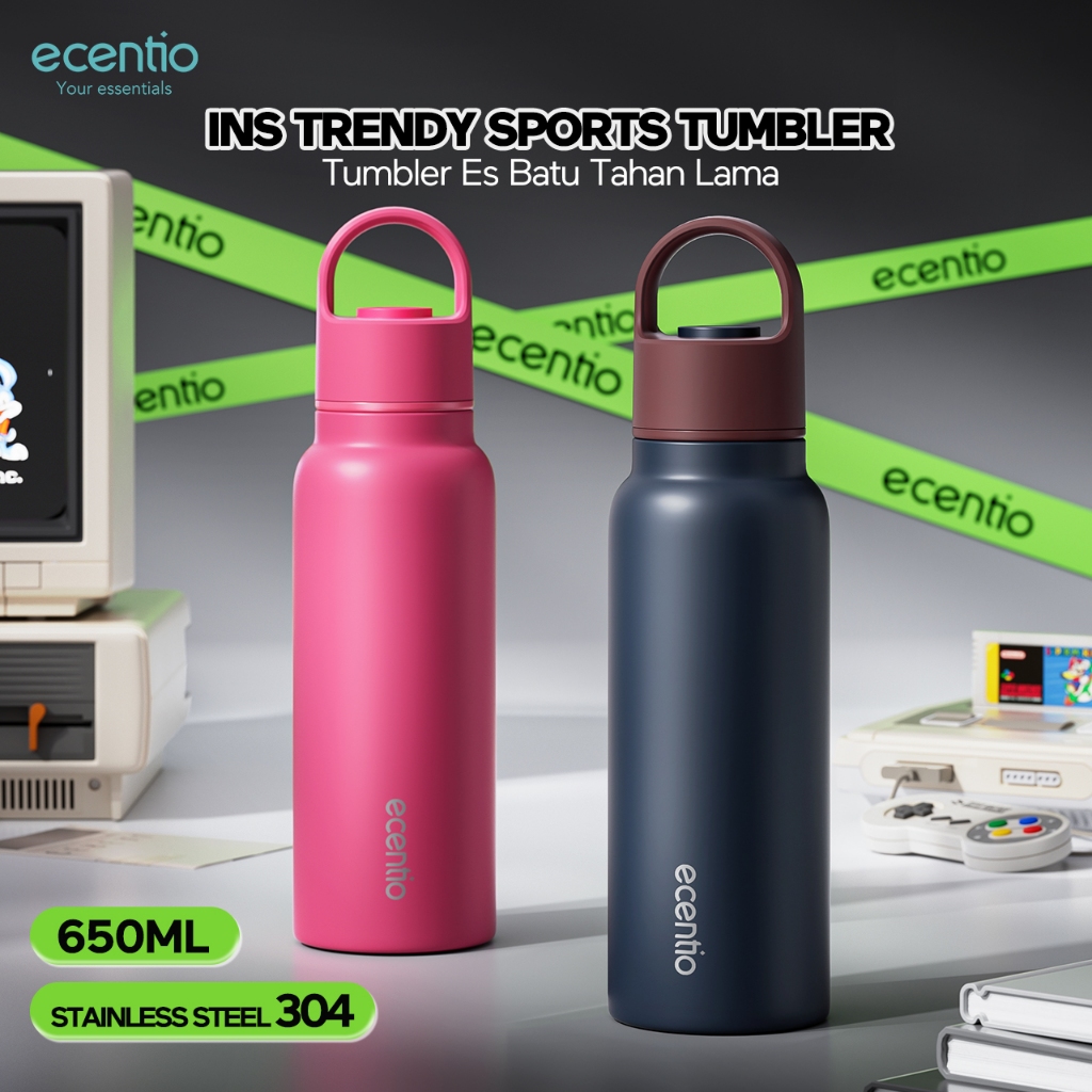 Super Tahan Dingin 78jamecentio Tumbler Stainless 650ml Tumbler Es Batu Tahan Lama Dioperasikan