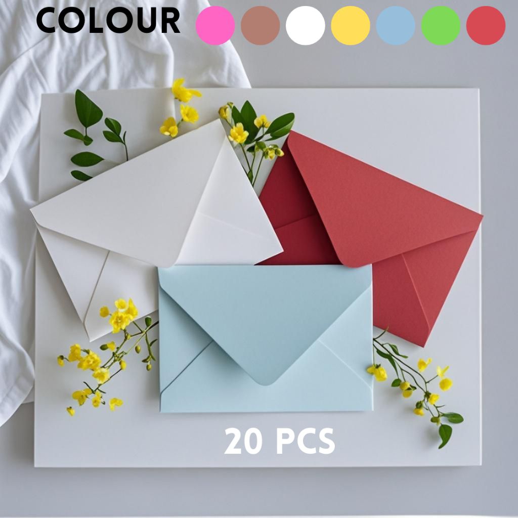 

( 20 PCS) AMPLOP WEDING AESTHETIC UKURAN A5 A6 A7 A8 / AMPLOP UNDANGAN WARNA WARNI KEREN / ANGPAO IMLEK / AMPLOP AESTHETIC