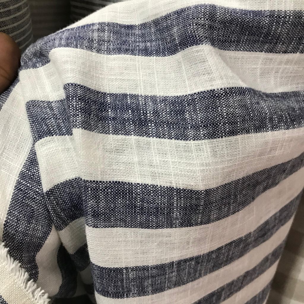 kain linen motif salur || kain linen garis || kain linen || linen motif bunga