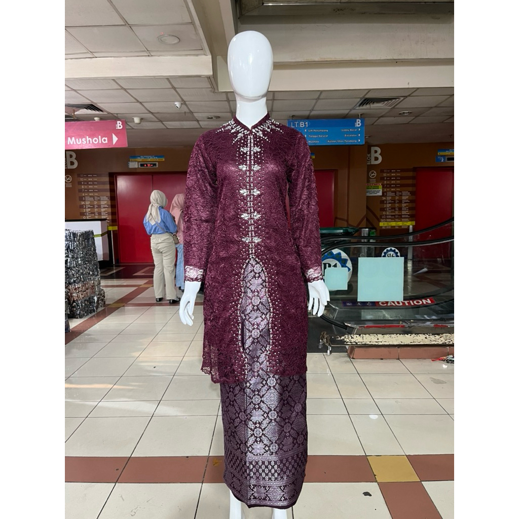 viral setelan brukat payet yura FREE HIJABkebaya modern/kebaya ibu besan/kebaya kondangan/kebaya ter