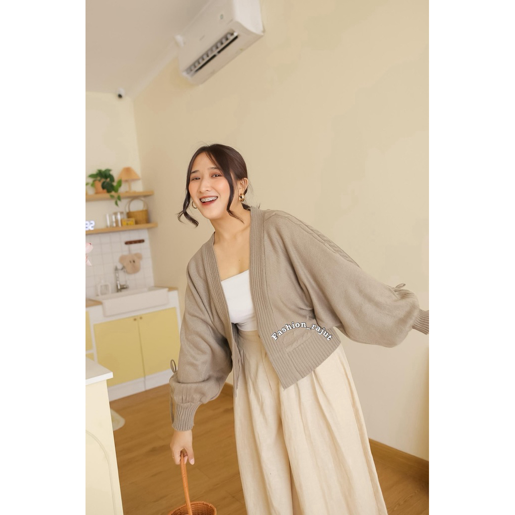 Denan Balero Cardy Batwing Atasan Rajut Wanita Model Klalawar Lengan Balon