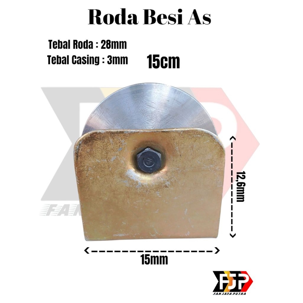 Roda Pagar Besi Super Ukuran 15cm | Roda Besi As Roda Pagar Besi