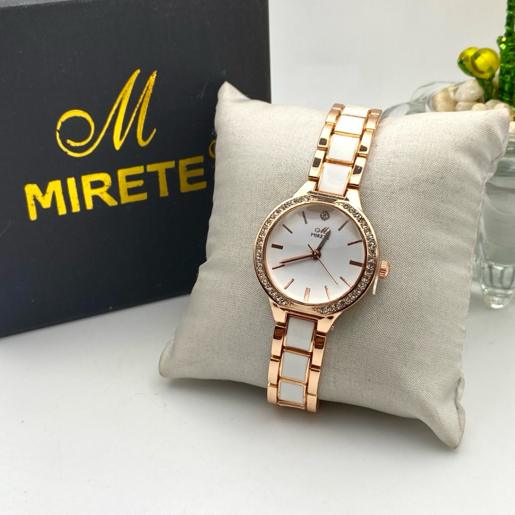 Mirete Jam Tangan Wanita Tipe 288/289 Rantai Keramik Bahan Stainless Jam Mirete Produk Orignal Berku
