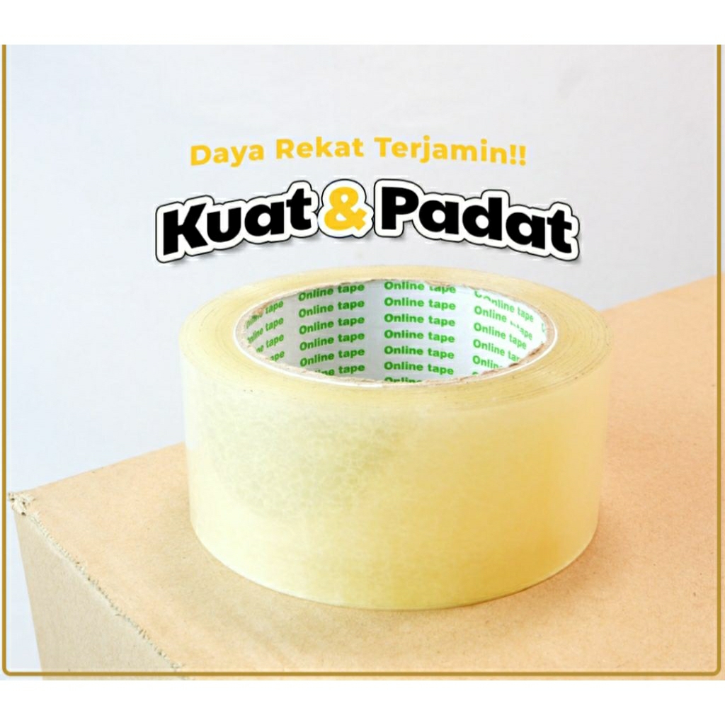 

Lakban (Isolasi) Bening Super Kuat Tidak Mudah Putus Elastis Murah Berkualitas Cocok Untuk Packing Paket Isi 12 Pcs Lakban Bening