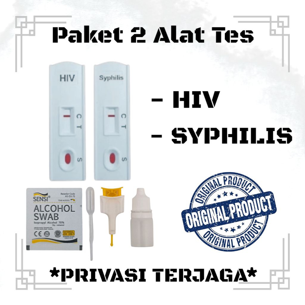 Paket 2 Set Alat Tes HIV + Syphilis | Alat Tes HIV Syphilis