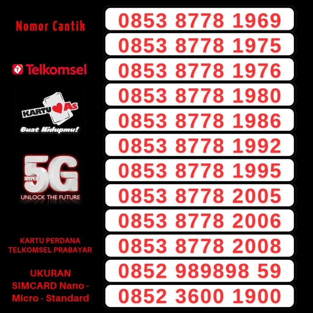 Nomor Cantik As Telkomsel Kartu Perdana As Telkomsel Nomer Cantik Simpati As Kartu Perdana Cantik No