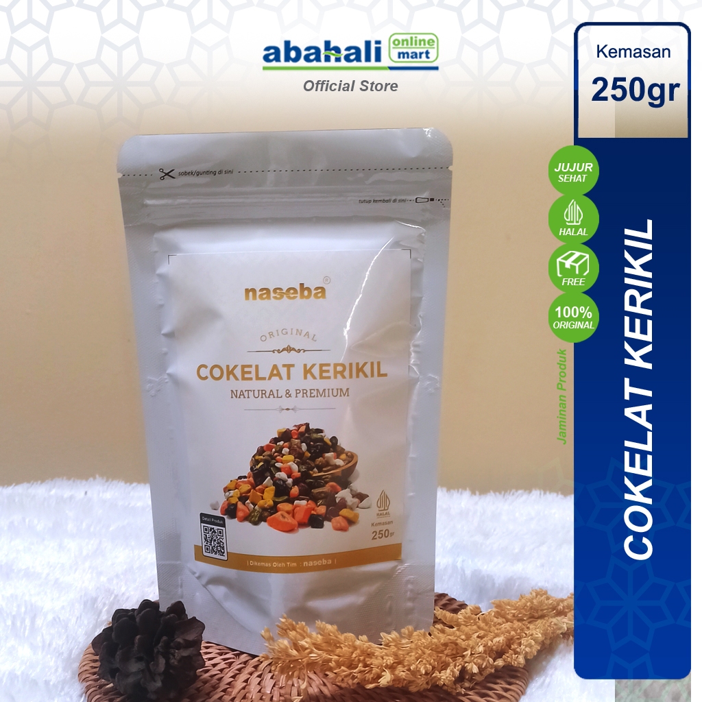 

Premium Naseba Cokelat Kerikil Kemasan 250gr Cokelat Batu Manis Khas Turki