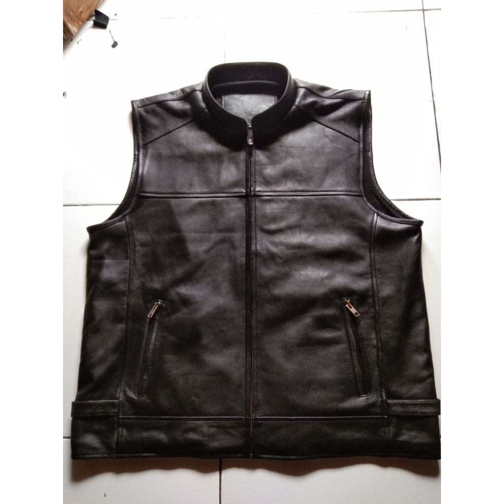 kulit asli ,rompi kulit Harley Davidson, rompi kulit asli