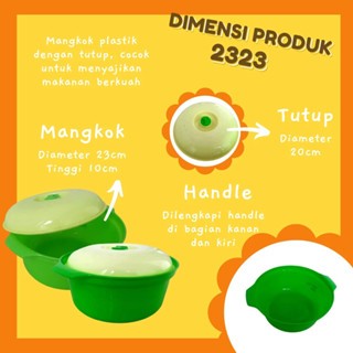 Mangkok Sayur Kode 2323 / Mangkok Plastik Dilengkapi Tutup / Mangkok Kuah