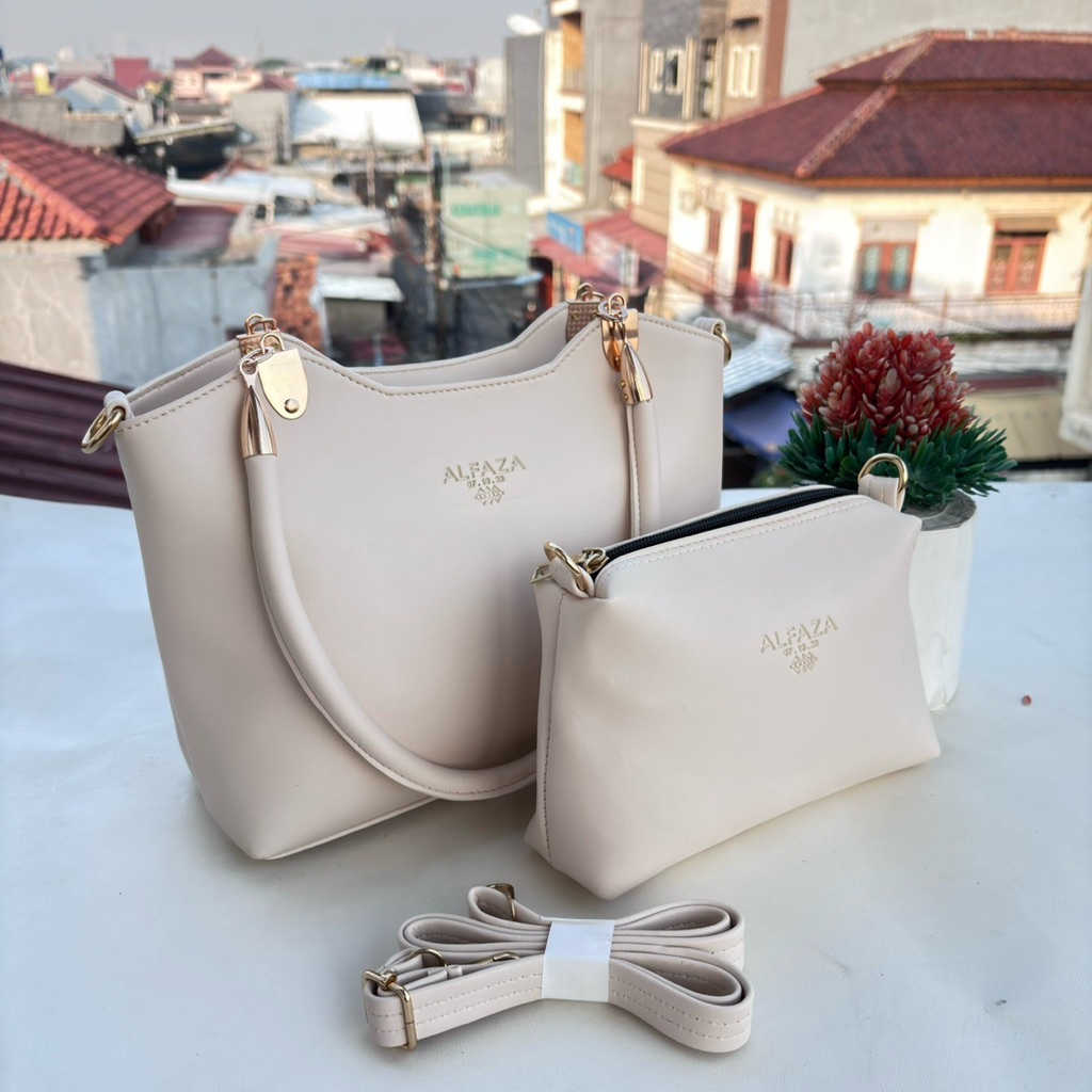 Alfaza tas wanita tas perahu fre dompet terbaru