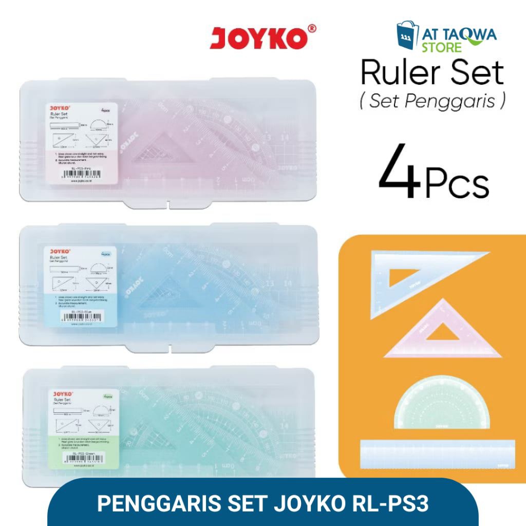 

Ruler Penggaris Joyko RL-PS3 1 Set 4 Pcs