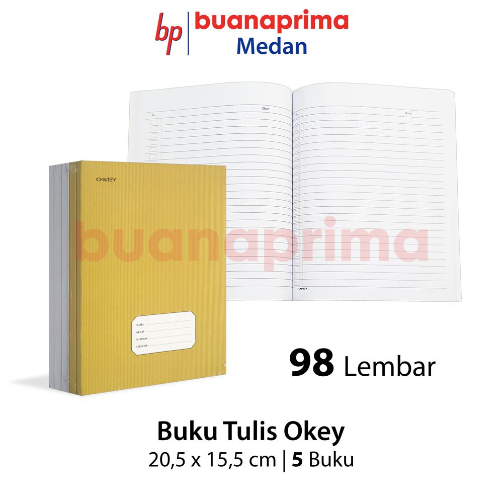 

Buku Tulis PENDEK OKEY 98 Lembar 1 Pack isi 5 Buku Notebook 20,5 x 15,5 cm Tebal Sekolah A5 Kwarto