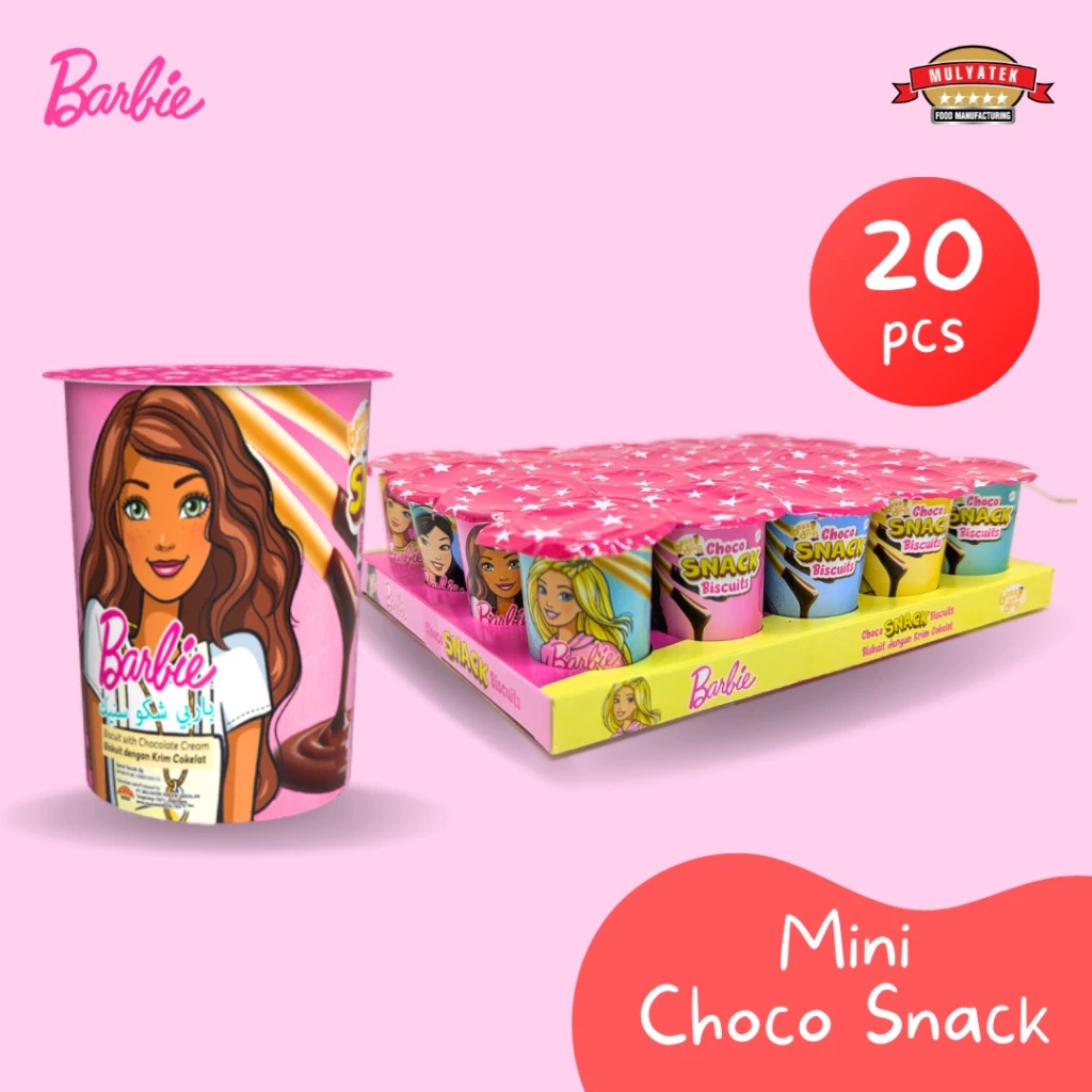 

Barbie Chocolate Snack Mini Coklat Biskuit Stick 8 gr Pack (isi 20 pcs)