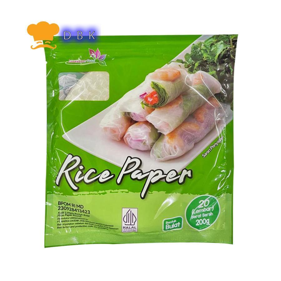 

rice paper bulat dan kotak 200gr kulit beras lumpia salad vietnam halal java super food