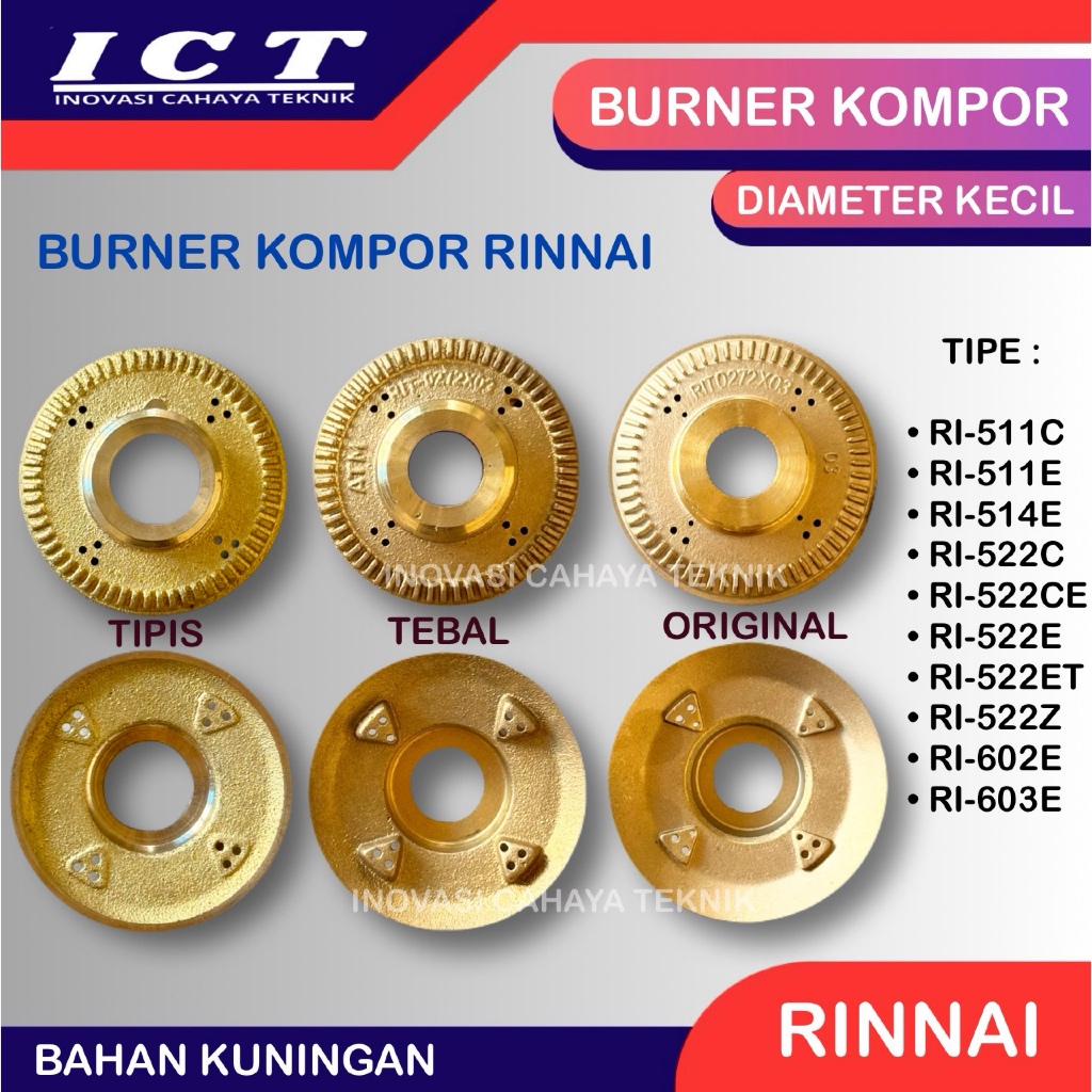 Burner Kompor Gas Rinnai Kecil - Burner Rinnai Kecil - Burner Kecil Kompor Rinnai