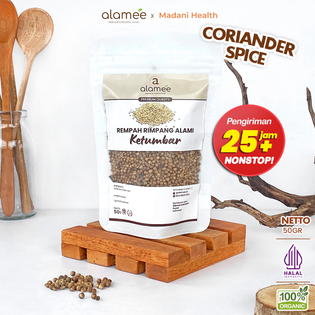 

ALAMEE Ketumbar Organik Coriander Seed Biji Rempah Rimpang Alami Bumbu Seasoning Masakan Masak 50gr