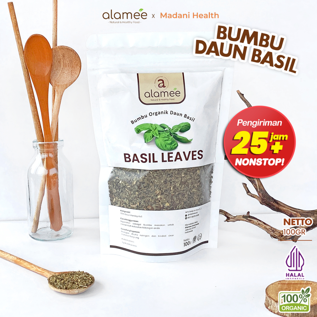 

ALAMEE Daun Basil Kering Bumbu Masak Kering Dapur Dried Leaf Murni Asli Masakan Instan Organik