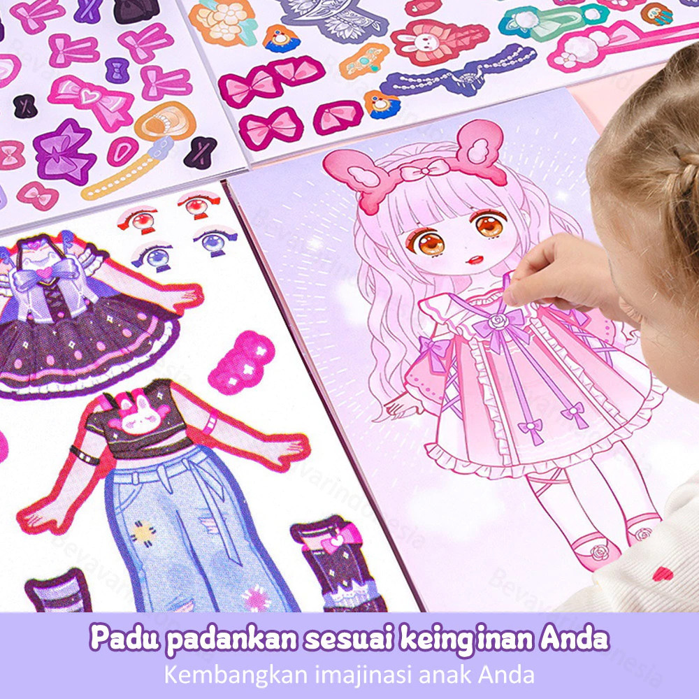 

Maindan Edukasi Stiker Berdandan Make-Up Princess DIY Stiker Lucu Kartun Berdandan Anak Perempuan